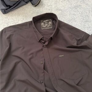 Retro Rifle Black Button-Up Shirt